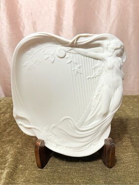 Art Nouveau Nude Small Card Tray By Claudia McBurney ? Bisque Trinket Dish  B